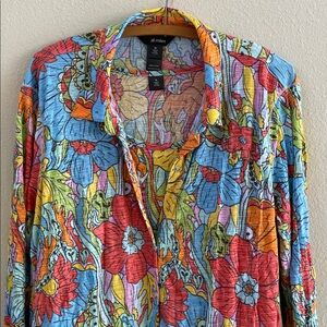 NWT Ali Miles Floral Print 2 Piece Top Shirt Set - Tank and 3/4 Sleeve Outer Top